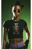 playbackmoda Crop-top Ayı Ted Baskılı Yarım Tişört thumbnail 2