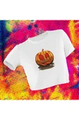 playbackmoda Crop-top Halloween Baskılı Yarım Tişört thumbnail 1