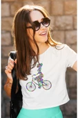 playbackmoda Crop-top Bisiklet Baskılı Yarım Tişört thumbnail 2