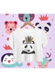 playbackmoda Crop-top Sevimli Panda Baskılı Yarım Tişört thumbnail 1