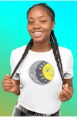 playbackmoda Crop-top Güneş ve Ay Baskılı Yarım Tişört thumbnail 2