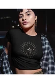 playbackmoda Crop-top Spritüel Semboller Baskılı Yarım Tişört thumbnail 1