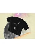 playbackmoda Crop-top Astronot Uzay Ay Baskılı Yarım Tişört thumbnail 1
