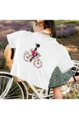 playbackmoda Crop-top Bisiklet Baskılı Yarım Tişört thumbnail 1
