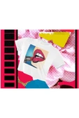 playbackmoda Crop-top Pop Art Ruj Dudak Baskılı Yarım Tişört - 1