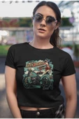 playbackmoda Crop-top Motorsiklet Chopper Classic Baskılı Yarım Tişört thumbnail 1