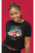 playbackmoda Crop-top Kırmızı-beyaz Wolksvagen Beetle Baskılı Yarım Tişört - 2