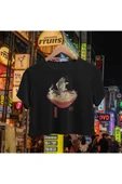 playbackmoda Crop Top Japon Yemek Baskılı Yarım Tişört thumbnail 1