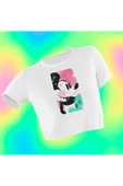 playbackmoda Crop-top Miki Mouse Baskılı Yarım Tişört thumbnail 1