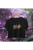 playbackmoda Crop-top Japonca Yazı Baskılı Yarım Tişört thumbnail 1