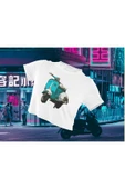 playbackmoda Crop-top Motorsiklet Vespa Baskılı Yarım Tişört - 1