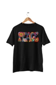 playbackmoda Oversize Renkli Peace Yazılı Baskılı Oversize Tişört thumbnail 1