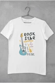 playbackmoda Oversize Rock Star Gitar Tasarım Baskılı Oversize Tişört - 1