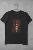 playbackmoda Oversize Rock Poster Slayer Tasarım Baskılı Oversize Tişört - 1