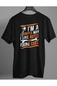 playbackmoda Oversize Renkli I Am A Sımple Man Yazılı Baskılı Oversize Tişört thumbnail 1