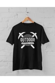 playbackmoda Owersize Outdoor Adventure Tasarım Baskılı Tişört - 1