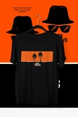 playbackmoda Akiki Tasarım, Blues Brothers-cazcı Kardeşler, Film Afişi Tasarım, Siyah Oversize Tişört, L - 1