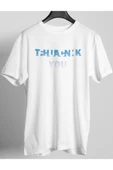 playbackmoda Oversize Renkli Thank You Yazılı Baskılı Oversize Tişört thumbnail 1