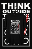 playbackmoda Akiki Tasarım, Sıradışı Düşün-think Outside The Box, Oyun Fanatikleri, Siyah Oversize Tişört, Xl thumbnail 1
