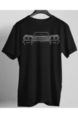 playbackmoda Owersize Tasarım Chevrolet Impala Silüet Baskılı Tişört - 1