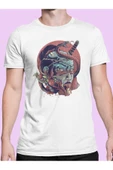 playbackmoda Owersize Ilustrasyon Japon Zombi Samuray Tasarım Baskılı Tişört thumbnail 2