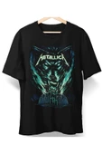 playbackmoda Owersize Tasarım Rock Poster Metallica Baskılı Tişört thumbnail 1