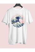 playbackmoda Owersize Tasarım Ilustrasyon Dalga Baskılı Tişört thumbnail 1