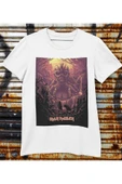 playbackmoda Owersize Tasarım Rock Poster Iron Maıden Baskılı Tişört thumbnail 1