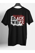 playbackmoda Owersize Tasarım Black Whitebaskılı Tişört thumbnail 1