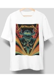 playbackmoda Owersize Tasarım Rock Poster Metallica Baskılı Tişört thumbnail 1