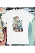 playbackmoda Owersize Vespa Motor Scooter Tasarım Baskılı Tişört thumbnail 1