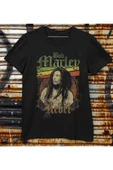 playbackmoda Owersize Tasarım Rock Poster Bob Marley Baskılı Tişört - 1
