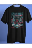 playbackmoda Owersize Tasarım Rock Poster Guns And Roses Baskılı Tişört thumbnail 1