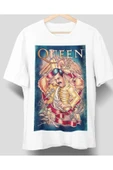 playbackmoda Owersize Tasarım Rock Poster Queen Baskılı Tişört thumbnail 1