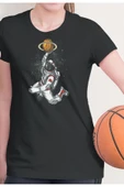 playbackmoda Owersize Astronot Basketbol Ilüstrsyon Çizim Tasarım Baskılı Tişört thumbnail 2