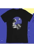 playbackmoda Owersize Astronot Piano Ilüstrsyon Çizim Tasarım Baskılı Tişört thumbnail 1