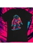 playbackmoda Owersize Uzay Astronot Kaykay Ilüstrsyon Çizim Tasarım Baskılı Tişört thumbnail 1