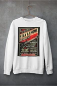 playbackmoda Akiki Tasarım - Evde Kal Festivali, Ingilizce Süper Matrak Poster, Beyaz Sweatshirt, Ak10195 thumbnail 1