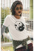playbackmoda Owersize Ying Yang Tasarım Baskılı Tişört thumbnail 2