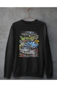 playbackmoda Akiki Tasarım - Amerikan Modifiye Araba Drag Yarışları ,siyah Sweatshirt thumbnail 1
