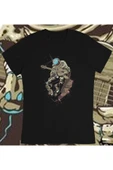 playbackmoda Owersize Astronot Gitar Ilüstrsyon Çizim Tasarım Baskılı Tişört thumbnail 1