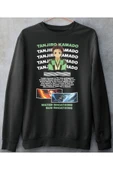 playbackmoda Akiki Tasarım, Tanjiro Kamado, Anime - Manga, Siyah Sweatshirt, M Beden - 1