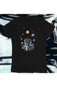 playbackmoda Owersize Uzay Astronot Gezegen Ilüstrsyon Çizim Tasarım Baskılı Tişört thumbnail 1