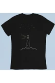 playbackmoda Owersize Minimal Deniz Feneri Tasarım Baskılı Tişört thumbnail 1