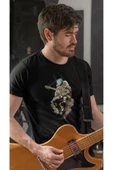 playbackmoda Owersize Astronot Gitar Ilüstrsyon Çizim Tasarım Baskılı Tişört thumbnail 2