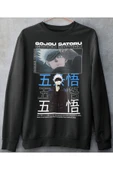 playbackmoda Akiki Tasarım, Gojo Satoru, Anime - Manga, Siyah Sweatshirt, S Beden thumbnail 1