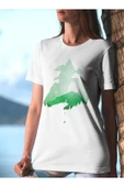 playbackmoda Owersize Doğa Dağ Orman Kamp Tasarım Baskılı Tişört - 1