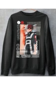 playbackmoda Akiki Tasarım, Shoto Todoruki, Anime - Manga, Siyah Sweatshirt, S Beden thumbnail 1