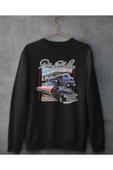playbackmoda Akiki Tasarım - Chevrolet Klasik Arabalar ,siyah Sweatshirt Ak10103 - 1