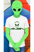 playbackmoda Owersize Uzaylı Alien Çizim Tasarım Baskılı Tişört thumbnail 1